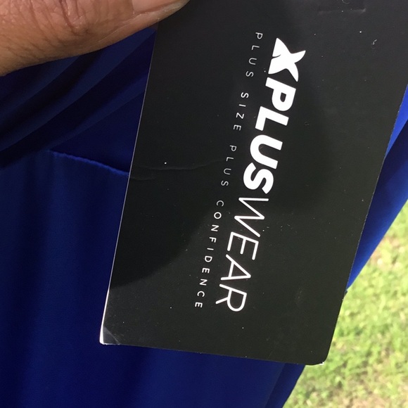 Xpluswear Plus Royal Blue Deep V Neck Maxi Dress - Picture 13 of 13